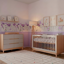 Ver imagem 2 de Kit Adesivo Meia Parede Efeito Ripado + Adesivo Jardim Floral Divertido Decoração para Quartos