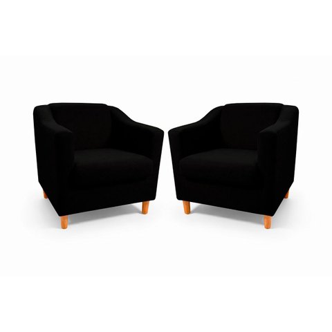 Kit com 2 Poltronas Reforçada e Confortável Tilla Linho