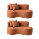 Ver imagem 1 de Kit 02 Sofá Decorativo Curvo Orgânico Nature Gaia Boucle Terracota - Montanaris Decor
