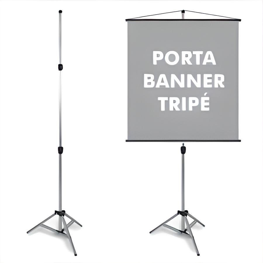 Suporte para Porta Banner 2,20m Pedestal Tripé - 4