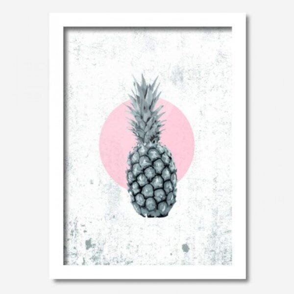Quadro Decorativo Abacaxi Rosa 45cmx33cm Los Quadros - 1