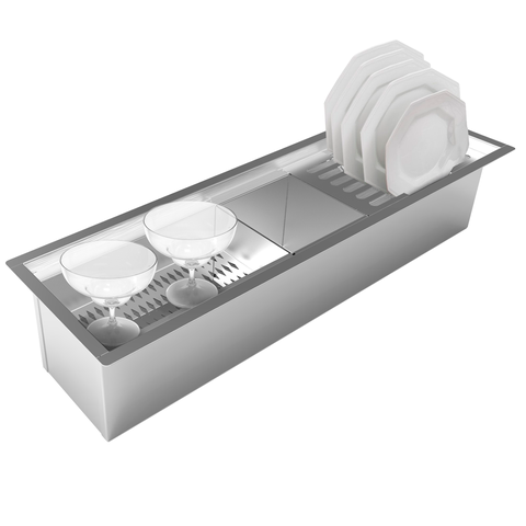 CL65 Calha Úmida de Embutir em Inox 65cm com 4 Módulos