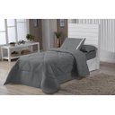 Ver imagem 2 de Kit Edredom Solteiro Dupla Face Aconchego 04 Peças- Cinza