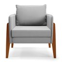 Ver imagem 4 de Kit 1 Sofá Namoradeira e 2 Poltronas Lana Suede Cinza Base de Madeira - D'Rossi Almeida Martins