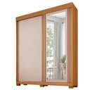 Ver imagem 1 de Guarda Roupa 2 Portas de Correr com Espelho 3 Gavetas Mônaco Benetil Cinamomo/off White