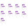 Kit 9 Cadeira Iso Infantil Creche, Escola Base Branco Lilas - 2
