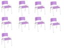 Ver imagem 2 de Kit 9 Cadeira Iso Infantil Creche, Escola Base Branco Lilas