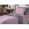 Kit 04 Edredom+Lençol Ternura Dupla Face Solteiro Rosa Cinza - 3