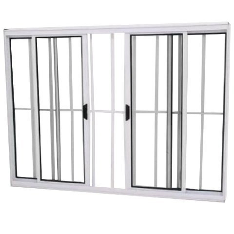 Janela Vitro 4 Folhas Alumínio Branco 1.00 x 1.20 Modular com Grade