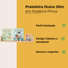 Prateleira de Madeira 50 Cm Porta Livros e Brinquedos Organizador Dulce Slim - 2