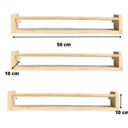 Prateleira de Madeira 50 Cm Porta Livros e Brinquedos Organizador Dulce Slim - 4