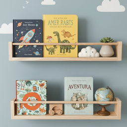 Prateleira de Madeira 50 Cm Porta Livros e Brinquedos Organizador Dulce Slim - 3