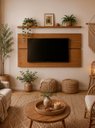 Ver imagem 1 de Painel para TV com Prateleira 180cm Retro MDF Freijó Dallas - On Móveis