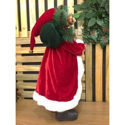 Papai Noel Casaco Vermelho Longo Luxo Saco Presentes 60cm - Master Christmas - 5