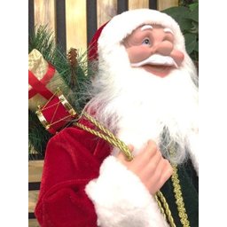 Papai Noel Casaco Vermelho Longo Luxo Saco Presentes 60cm - Master Christmas - 3