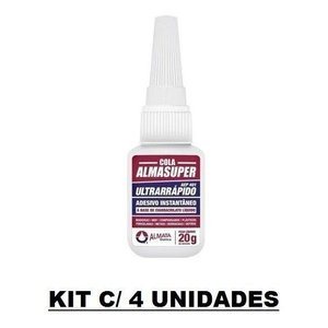 Cola Almasuper 20g Adesivo Instantâneo Ultra Rápido com 4 Un