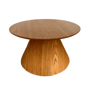 Mesa Cone de Centro Redonda 70 cm Base Freijó Tampo Freijó