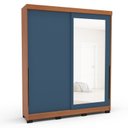 Ver imagem 3 de Guarda-Roupa 2 Portas Correr com Espelho Madrid Azul/Freijó