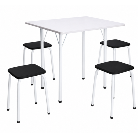 Mesa Dobravel com Mocho Branca 4 Banquetas