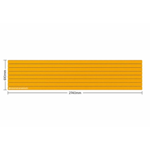 Painel Canaletado Amarelo Gema 2f 2740x610x18 3"