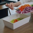 Ver imagem 2 de 4 Travessas Bandejas Retangulares Plásticas 3L Brancas Saladas Sobremesas Massas Uno Coza