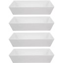 Ver imagem 1 de 4 Travessas Bandejas Retangulares Plásticas 3L Brancas Saladas Sobremesas Massas Uno Coza