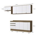 Ver imagem 3 de Armário de Cozinha Completa Garrafeiro 100% Mdf 280cm Nogueira/branco Celeste Kappesberg