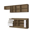 Ver imagem 4 de Armário de Cozinha Completa Garrafeiro 100% Mdf 280cm Nogueira/branco Celeste Kappesberg
