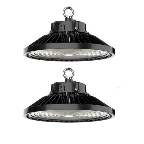 Luminária Led Ufo 100W Industrial High Bay Preto Kit com 2