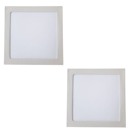 Plafon Painel 18W LED Quadrado Embutir Luminária