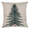 Capa para Almofada Aveludada Bordada Árvore de Natal 4x43cm - 1