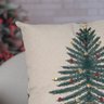 Capa para Almofada Aveludada Bordada Árvore de Natal 4x43cm - 3