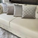 Ver imagem 2 de Kit 4 Capas de Almofadas Veludo Geométrico e Liso Castor 45x45cm