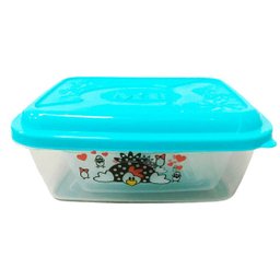 Conjunto de 3 Pote Plástico Transparente Útil com Tampa Azul - 3