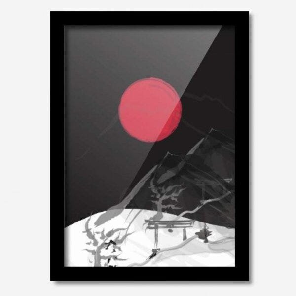 Quadro Decorativo Japão Montanhas 45 x 33 cm Los Quadros - 1