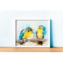 Ver imagem 2 de Quadro em Canvas Araras em Aquarela 60x90 Borda Infinita