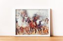 Ver imagem 4 de Quadro em Canvas Cavalos em Disparada 80x120 Borda Infinita