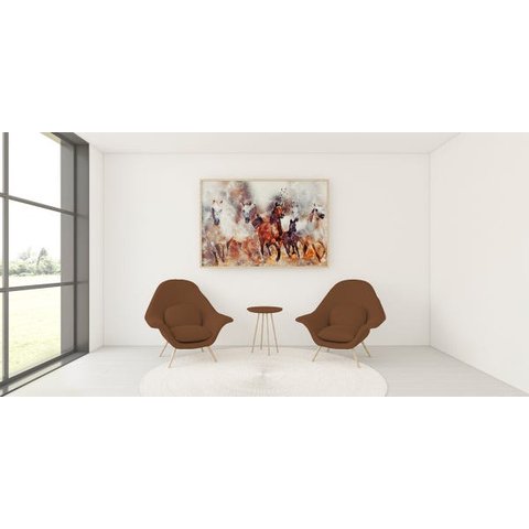 Quadro em Canvas  Cavalos em Disparada  80x120 Borda Infinita