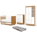 Ver imagem 2 de Quarto de Bebê Completo com Cômoda Berço com Colchão e Guarda Roupa 100%MDF Encanto