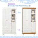Ver mais imagens de Quarto de Bebê Completo com Cômoda Berço com Colchão e Guarda Roupa 100%MDF Encanto