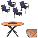 Ver imagem 1 de Conjunto de Mesa 1,30m Madeira 6 Cadeiras Alumínio Área Externa Interna