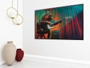 Ver imagem 1 de Quadro em Canvas Guitarrista Estiloso 80x120 Borda Infinita