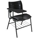 Ver imagem 2 de Kit 10 Cadeiras Universitárias Preta com Porta Livros Prancheta Plástica