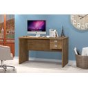 Ver imagem 1 de Mesa / Escrivaninha TAUR Para Computador 1.20m 2 Gavetas sendo um Com Chave e Puxadores Cromados Cor