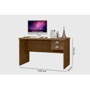 Ver imagem 3 de Mesa / Escrivaninha TAUR Para Computador 1.20m 2 Gavetas sendo um Com Chave e Puxadores Cromados Cor