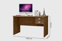 Ver imagem 3 de Mesa / Escrivaninha TAUR Para Computador 1.20m 2 Gavetas sendo um Com Chave e Puxadores Cromados Cor