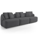Ver imagem 1 de Sofá 3 Lugares para Sala de Estar Living 228cm Arlo F04 Veludo Grafite Tc-12003 - Lyam Decor