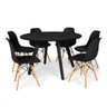 Conjunto Mesa de Jantar Redonda Amanda Preta 120cm com 6 Cadeiras Eames Eiffel - Preto - 1