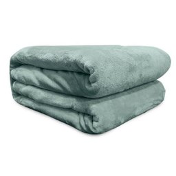 Cobertor Casal Flannel Liso Verde - Andreza - 1