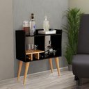 Ver imagem 1 de Aparador Retrô Porta Bebidas e Decoração Sala de Estar Preto